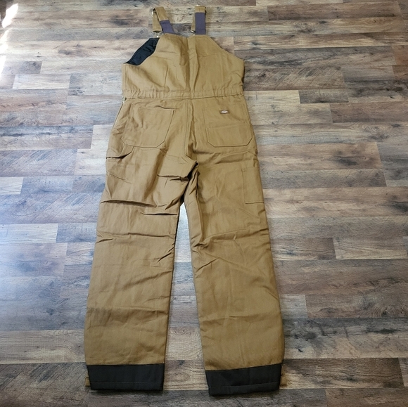 Dickies Men's Brown Duck Insulated Bib Overalls Size Large - Tall - Picture 10 of 12